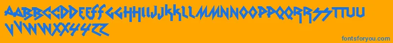 VtksRudeMetal Font – Blue Fonts on Orange Background