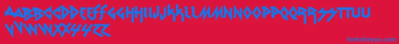 VtksRudeMetal Font – Blue Fonts on Red Background