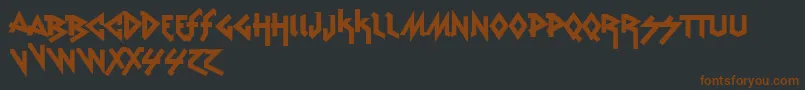 VtksRudeMetal-Schriftart – Braune Schriften auf schwarzem Hintergrund