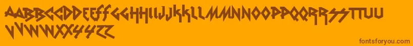VtksRudeMetal Font – Brown Fonts on Orange Background