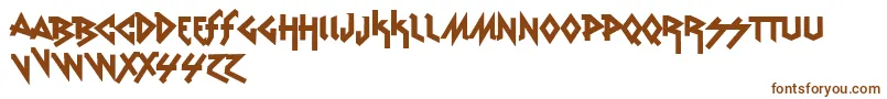 VtksRudeMetal-Schriftart – Braune Schriften auf weißem Hintergrund