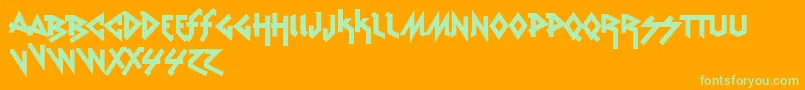 VtksRudeMetal Font – Green Fonts on Orange Background