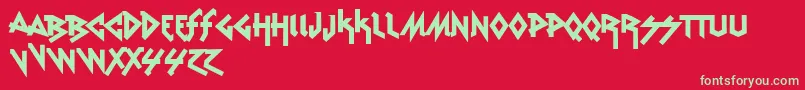 fuente VtksRudeMetal – Fuentes Verdes Sobre Fondo Rojo