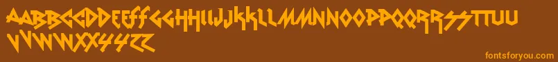 VtksRudeMetal Font – Orange Fonts on Brown Background