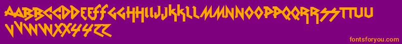 VtksRudeMetal Font – Orange Fonts on Purple Background
