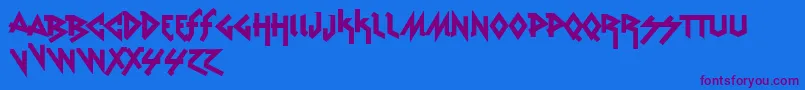 VtksRudeMetal Font – Purple Fonts on Blue Background