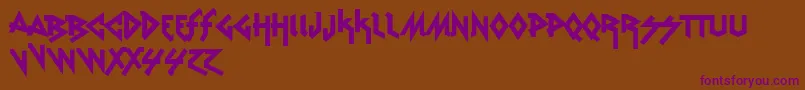 Шрифт VtksRudeMetal – фиолетовые шрифты на коричневом фоне