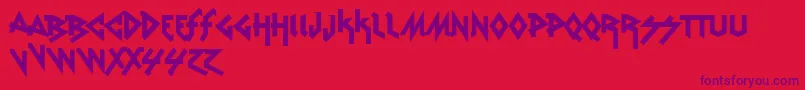 VtksRudeMetal Font – Purple Fonts on Red Background