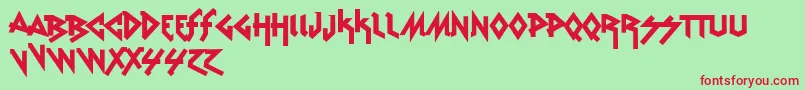 VtksRudeMetal Font – Red Fonts on Green Background