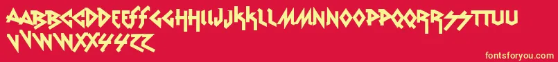 VtksRudeMetal Font – Yellow Fonts on Red Background