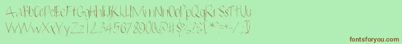 Alban-Schriftart – Braune Schriften auf grünem Hintergrund