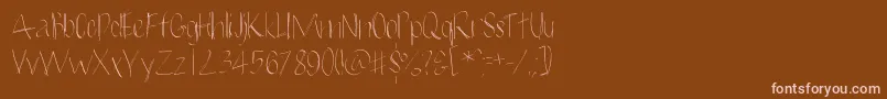 フォントAlban – 茶色の背景にピンクのフォント
