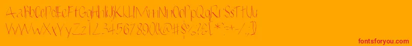 Alban-Schriftart – Rote Schriften auf orangefarbenem Hintergrund