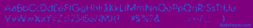 BlubbWebfont-Schriftart – Blaue Schriften auf violettem Hintergrund