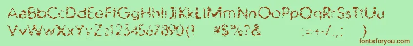 Fonte BlubbWebfont – fontes marrons em um fundo verde