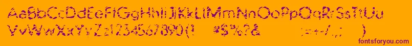 BlubbWebfont-fontti – violetit fontit oranssilla taustalla