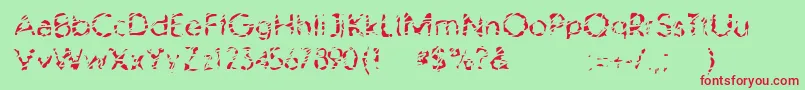 フォントBlubbWebfont – 赤い文字の緑の背景