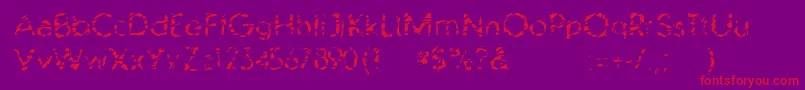 BlubbWebfont-fontti – punaiset fontit violetilla taustalla