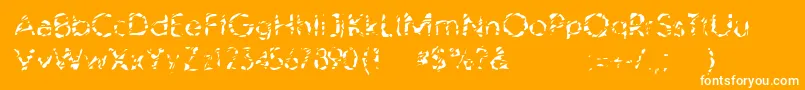 BlubbWebfont-Schriftart – Weiße Schriften auf orangefarbenem Hintergrund