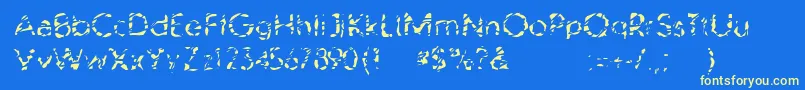 フォントBlubbWebfont – 黄色の文字、青い背景