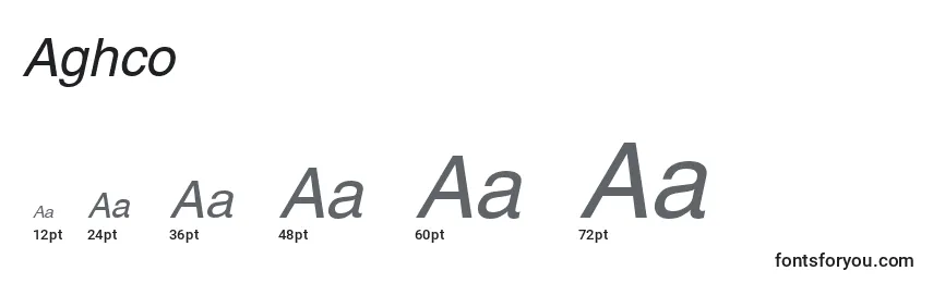 Размеры шрифта Aghco