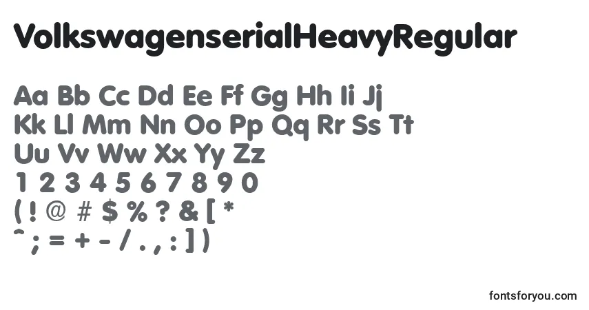 Czcionka VolkswagenserialHeavyRegular – alfabet, cyfry, specjalne znaki