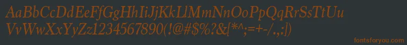 Czcionka MarionItalic – brązowe czcionki na czarnym tle