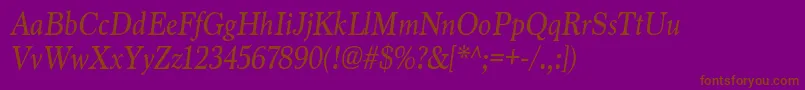 MarionItalic Font – Brown Fonts on Purple Background