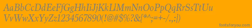 Saiba mais sobre a fonte MarionItalic Fonte MarionItalic – fontes cinzas em um fundo laranja