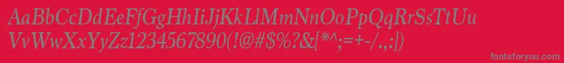 Подробнее о шрифте MarionItalic Шрифт MarionItalic – серые шрифты на красном фоне