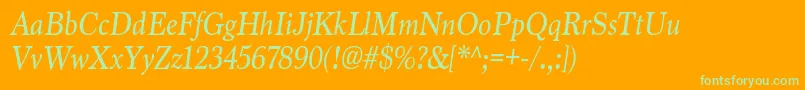 MarionItalic Font – Green Fonts on Orange Background