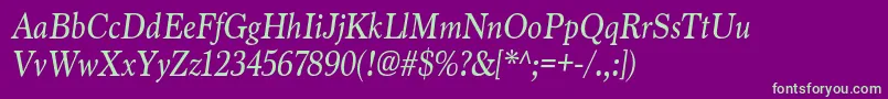 fuente MarionItalic – Fuentes Verdes Sobre Fondo Morado