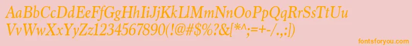 MarionItalic Font – Orange Fonts on Pink Background