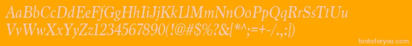 MarionItalic Font – Pink Fonts on Orange Background