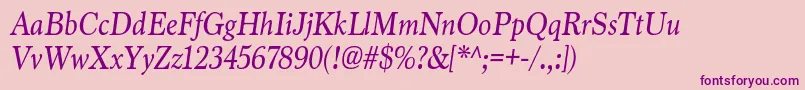MarionItalic Font – Purple Fonts on Pink Background