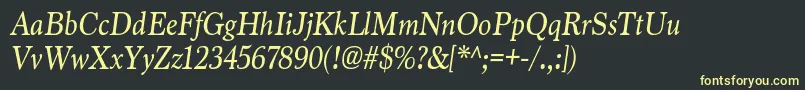 MarionItalic Font – Yellow Fonts on Black Background