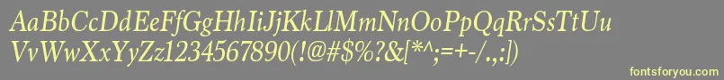 Lisätietoja MarionItalic-fontista MarionItalic-fontti – keltaiset fontit harmaalla taustalla