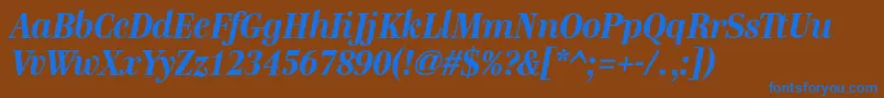 GenremediumBolditalic Font – Blue Fonts on Brown Background