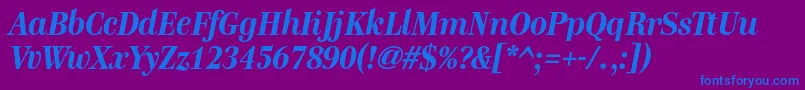 GenremediumBolditalic Font – Blue Fonts on Purple Background