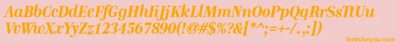 GenremediumBolditalic Font – Orange Fonts on Pink Background