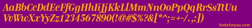 GenremediumBolditalic Font – Orange Fonts on Purple Background