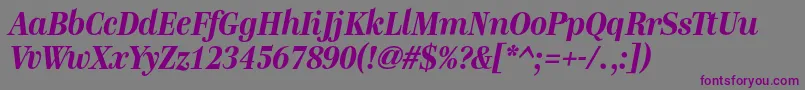 Шрифт GenremediumBolditalic – фиолетовые шрифты на сером фоне