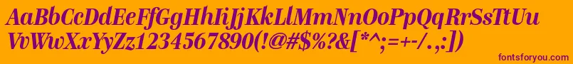 GenremediumBolditalic Font – Purple Fonts on Orange Background
