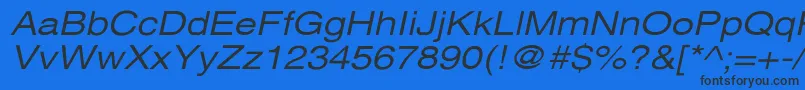 XeroxSansSerifWideOblique Font – Black Fonts on Blue Background