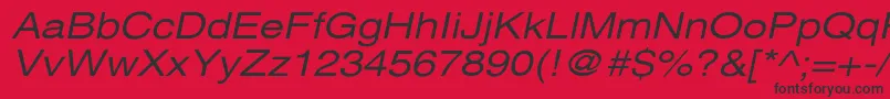 XeroxSansSerifWideOblique Font – Black Fonts on Red Background