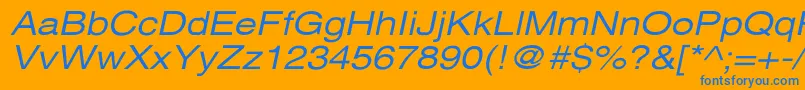 Czcionka XeroxSansSerifWideOblique – niebieskie czcionki na pomarańczowym tle