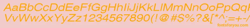XeroxSansSerifWideOblique Font – Orange Fonts on Pink Background