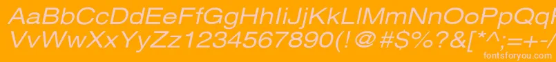 Police XeroxSansSerifWideOblique – polices roses sur fond orange