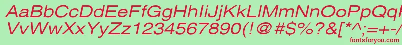 XeroxSansSerifWideOblique Font – Red Fonts on Green Background