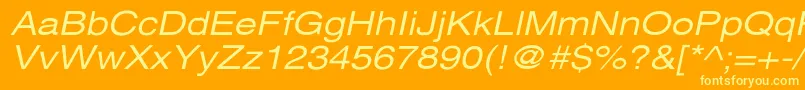 More about XeroxSansSerifWideOblique Font XeroxSansSerifWideOblique Font – Yellow Fonts on Orange Background